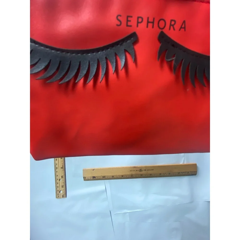 Sephora Red Makeup Bag Pouch Cosmetic Organizer Zipper‎ Closure
